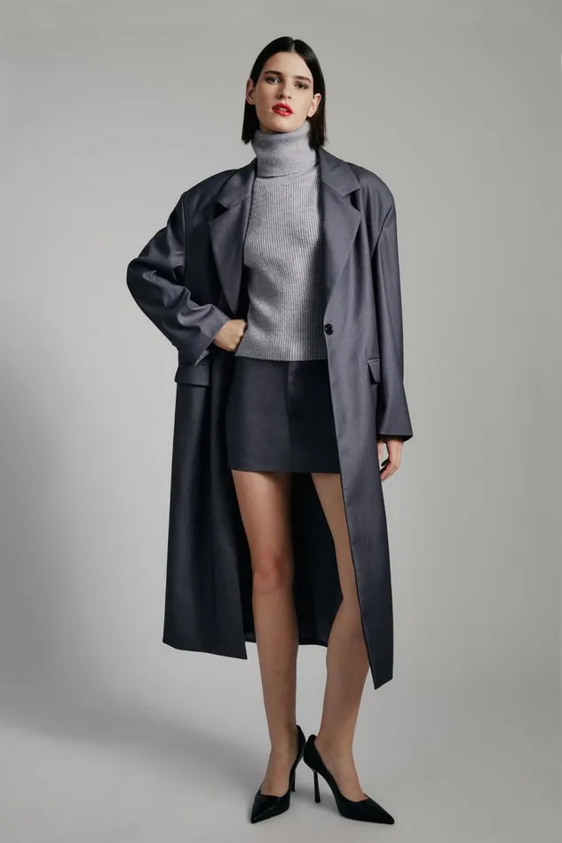 Bardot Coats Women Maika Oversized Coat In Dark Grey Dark Grey