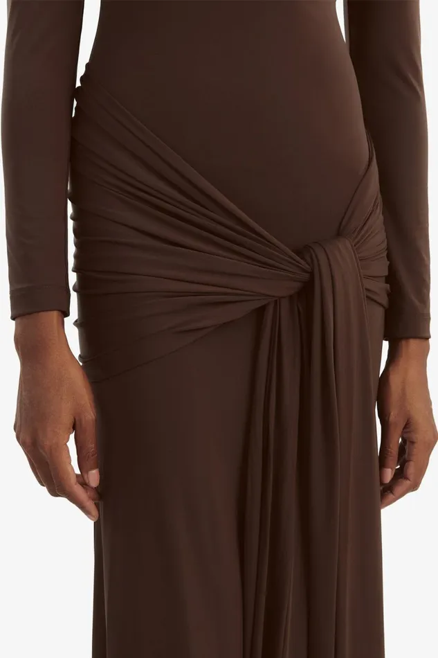 Bardot Day To Night Dresses Women Alix Maxi Tie Front Dress In Chocolate Chocolate Bardot Day To Night Dresses Women Alix Maxi Tie Front Dress In Chocolate Chocolate