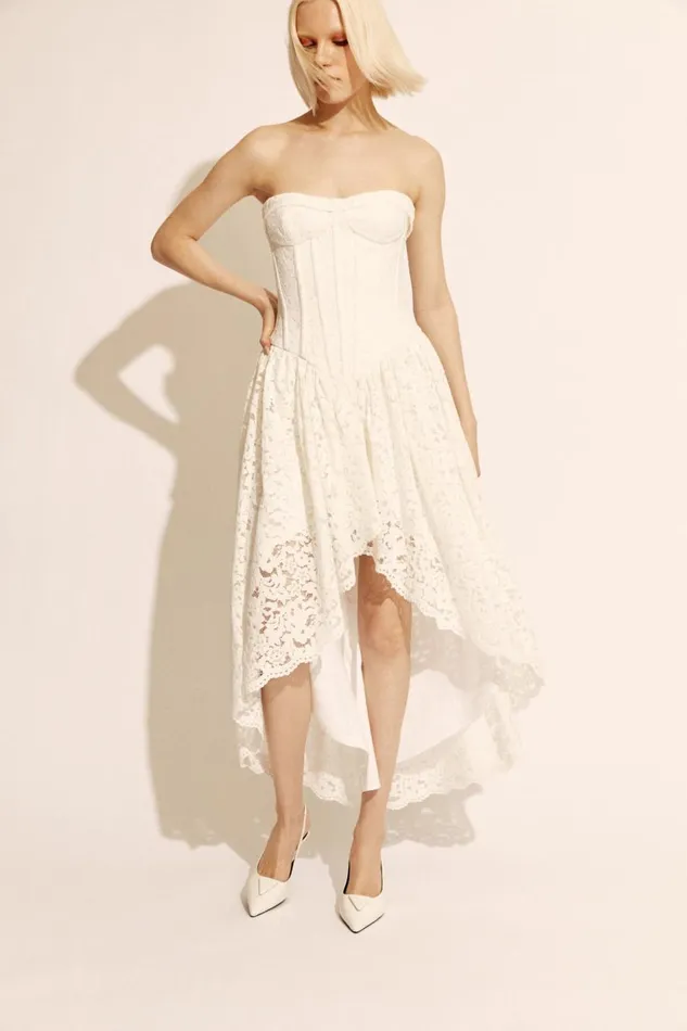 Bardot Day To Night Dresses Women Felicidad Strapless Lace Dress In Orchid White Orchid White Bardot Day To Night Dresses Women Felicidad Strapless Lace Dress In Orchid White Orchid White