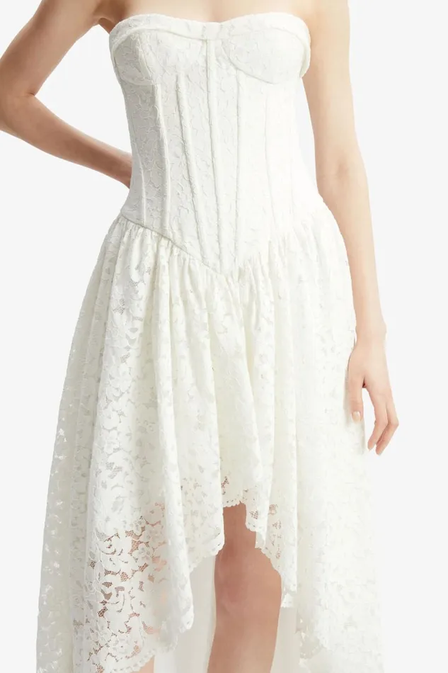 Bardot Day To Night Dresses Women Felicidad Strapless Lace Dress In Orchid White Orchid White Bardot Day To Night Dresses Women Felicidad Strapless Lace Dress In Orchid White Orchid White