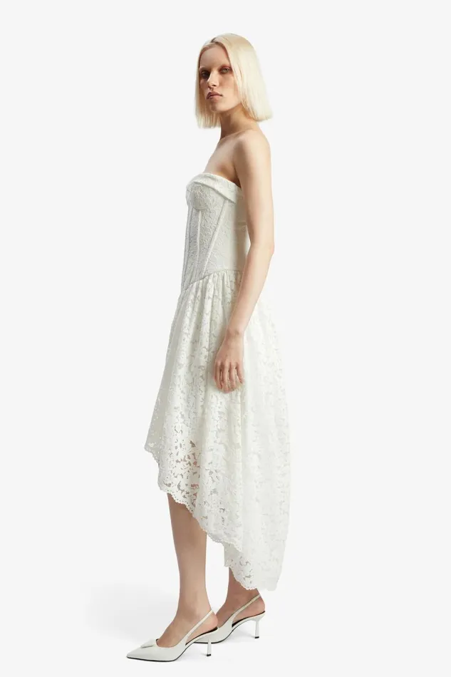 Bardot Day To Night Dresses Women Felicidad Strapless Lace Dress In Orchid White Orchid White Bardot Day To Night Dresses Women Felicidad Strapless Lace Dress In Orchid White Orchid White