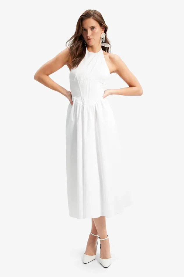 Bardot Day To Night Dresses Women Kylen Poplin Midi Dress In Orchid White Orchid White Bardot Day To Night Dresses Women Kylen Poplin Midi Dress In Orchid White Orchid White