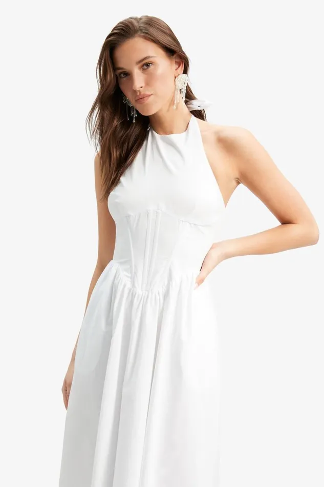 Bardot Day To Night Dresses Women Kylen Poplin Midi Dress In Orchid White Orchid White Bardot Day To Night Dresses Women Kylen Poplin Midi Dress In Orchid White Orchid White