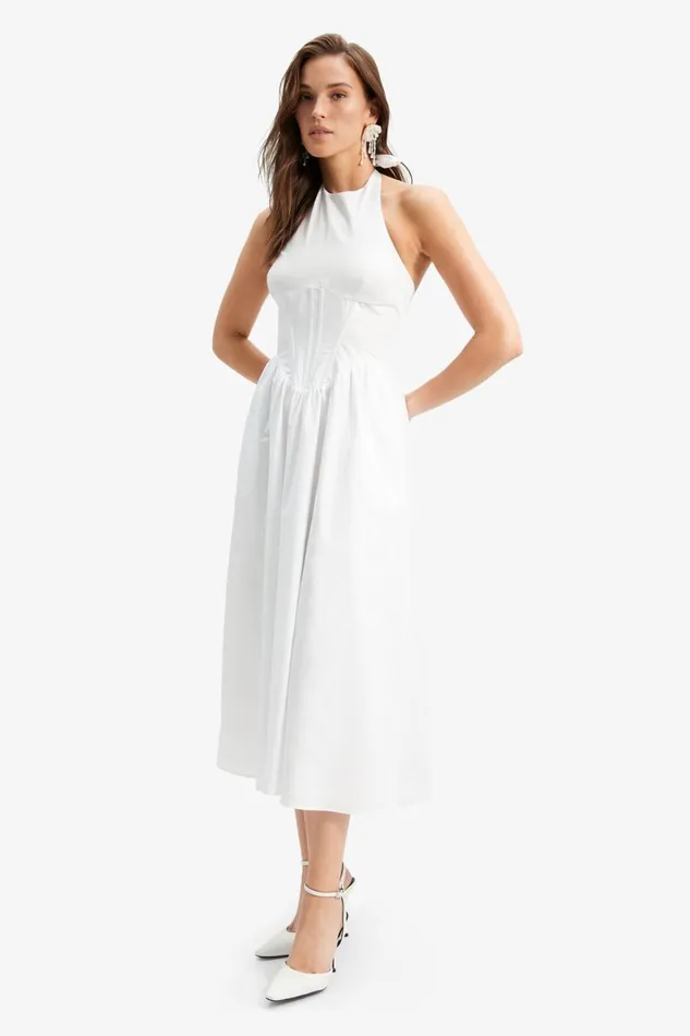 Bardot Day To Night Dresses Women Kylen Poplin Midi Dress In Orchid White Orchid White Bardot Day To Night Dresses Women Kylen Poplin Midi Dress In Orchid White Orchid White