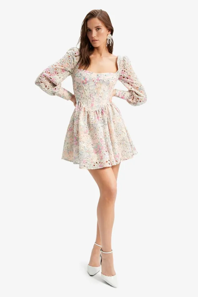 Bardot Day To Night Dresses Women Lila Flounce Broderie Dress In Pastel Floral Pastel Floral Bardot Day To Night Dresses Women Lila Flounce Broderie Dress In Pastel Floral Pastel Floral