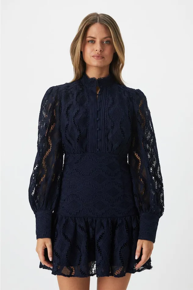Bardot Day To Night Dresses Women Remy Lace Dress In Navy Navy Bardot Day To Night Dresses Women Remy Lace Dress In Navy Navy
