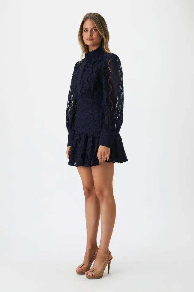 Bardot Day To Night Dresses Women Remy Lace Dress In Navy Navy Bardot Day To Night Dresses Women Remy Lace Dress In Navy Navy