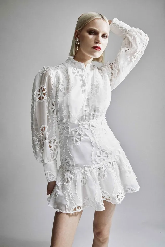 Bardot Day To Night Dresses Women Remy Lace Dress In Orchid White Orchid White Bardot Day To Night Dresses Women Remy Lace Dress In Orchid White Orchid White