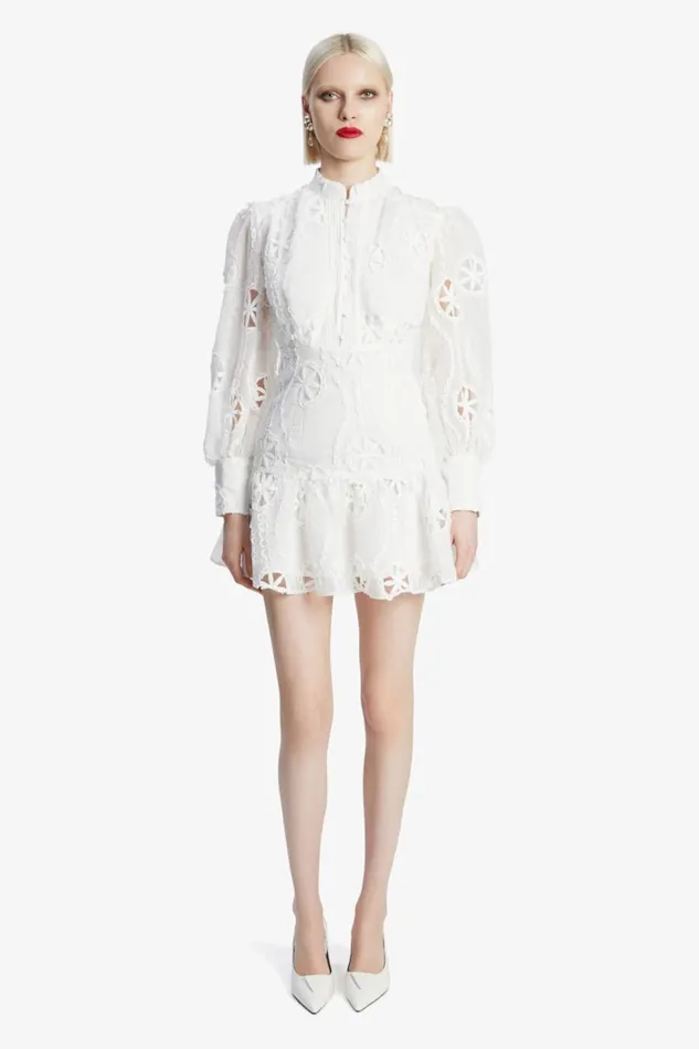 Bardot Day To Night Dresses Women Remy Lace Dress In Orchid White Orchid White Bardot Day To Night Dresses Women Remy Lace Dress In Orchid White Orchid White