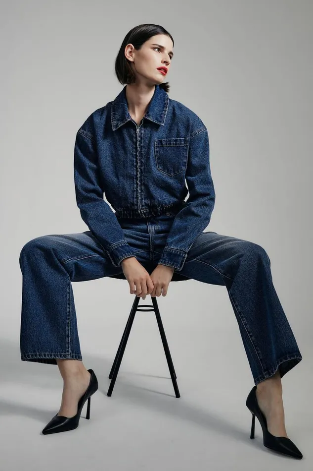 Bardot Denim Jackets Women Cropped Bomber Denim Jacket In Washed Indigo Washed Indigo Bardot Denim Jackets Women Cropped Bomber Denim Jacket In Washed Indigo Washed Indigo