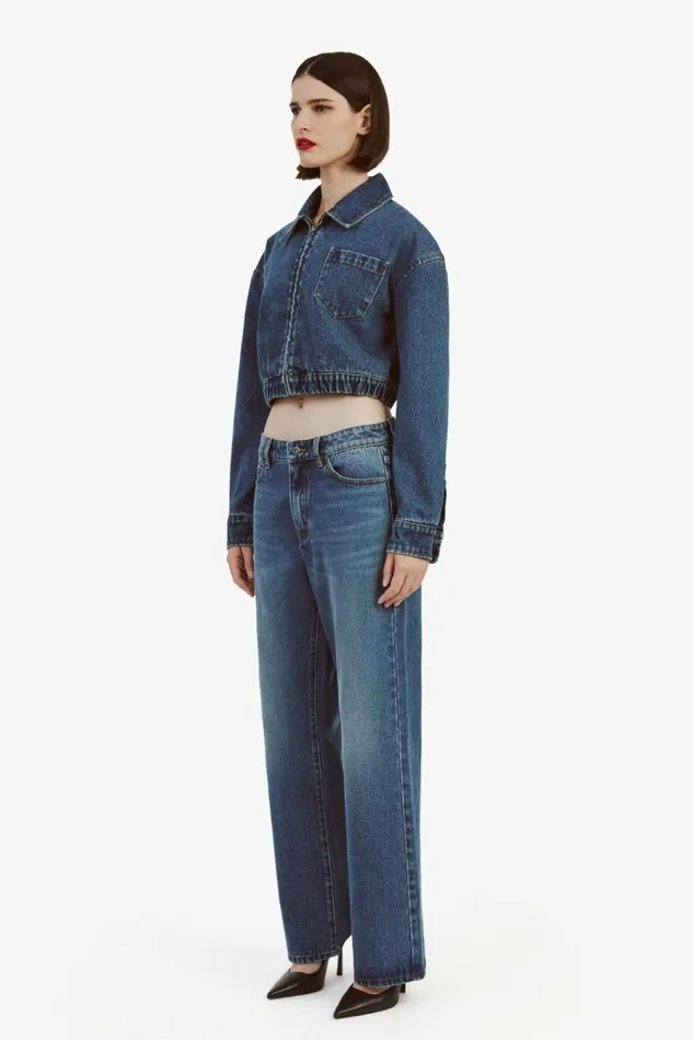 Bardot Denim Jackets Women Cropped Bomber Denim Jacket In Washed Indigo Washed Indigo Bardot Denim Jackets Women Cropped Bomber Denim Jacket In Washed Indigo Washed Indigo