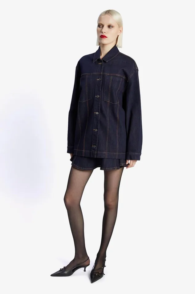 Bardot Denim Jackets Women Keely Denim Jacket In Dark Dark Bardot Denim Jackets Women Keely Denim Jacket In Dark Dark