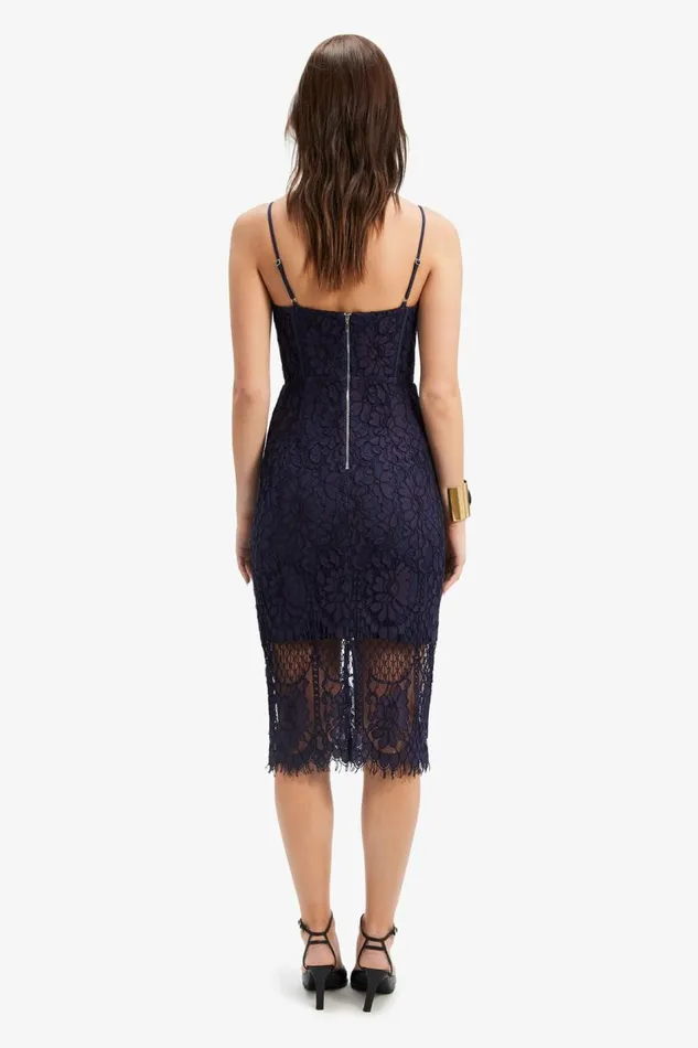 Bardot Occasion Dresses Women Florence Midi Lace Dress In Navy Navy Bardot Occasion Dresses Women Florence Midi Lace Dress In Navy Navy
