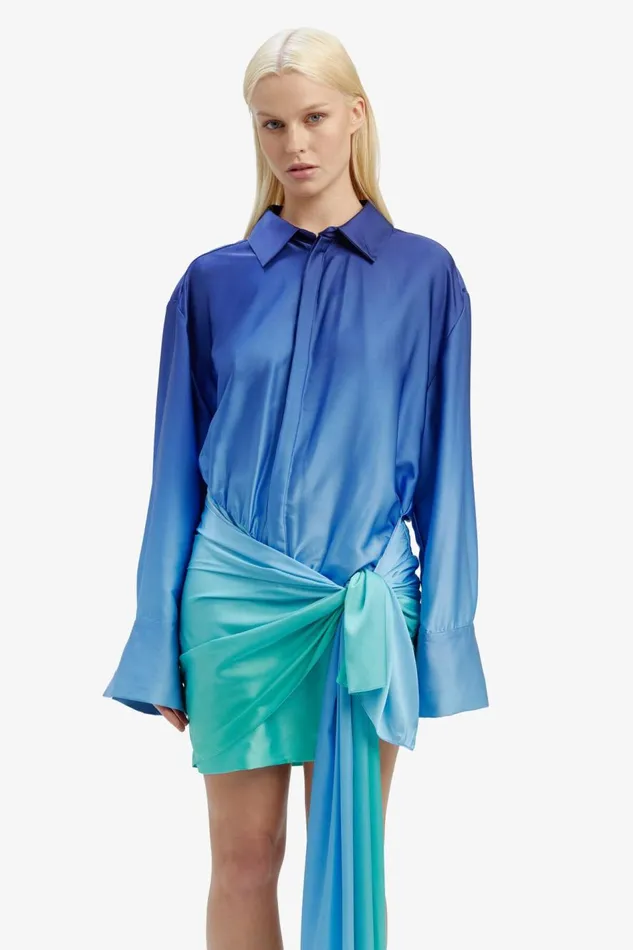 Bardot Occasion Dresses Women Malira Ombre Shirt Dress In Bluegreen Bluegreen Bardot Occasion Dresses Women Malira Ombre Shirt Dress In Bluegreen Bluegreen