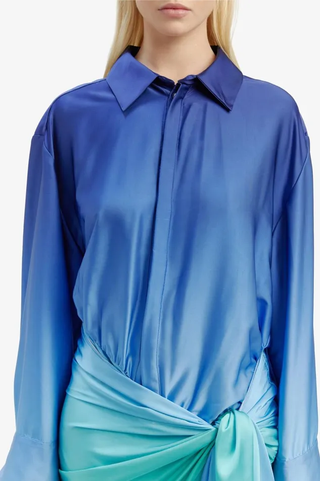 Bardot Occasion Dresses Women Malira Ombre Shirt Dress In Bluegreen Bluegreen Bardot Occasion Dresses Women Malira Ombre Shirt Dress In Bluegreen Bluegreen