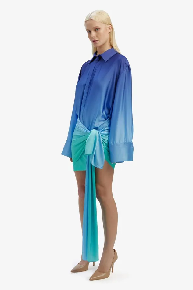 Bardot Occasion Dresses Women Malira Ombre Shirt Dress In Bluegreen Bluegreen Bardot Occasion Dresses Women Malira Ombre Shirt Dress In Bluegreen Bluegreen