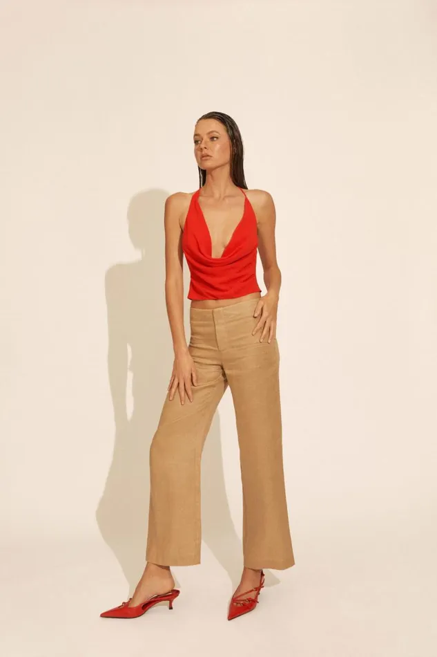Bardot Pants Women Balia Hipster Linen Pant In Latte Latte