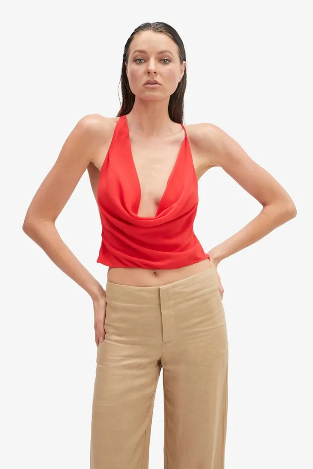 Bardot Pants Women Balia Hipster Linen Pant In Latte Latte Bardot Pants Women Balia Hipster Linen Pant In Latte Latte