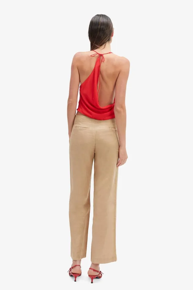Bardot Pants Women Balia Hipster Linen Pant In Latte Latte Bardot Pants Women Balia Hipster Linen Pant In Latte Latte