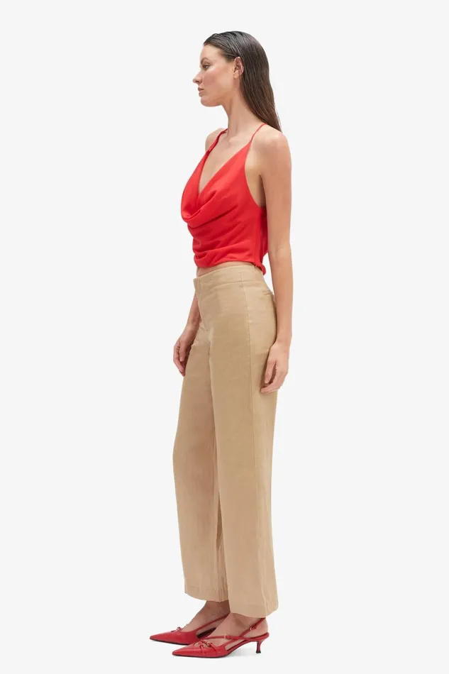 Bardot Pants Women Balia Hipster Linen Pant In Latte Latte Bardot Pants Women Balia Hipster Linen Pant In Latte Latte