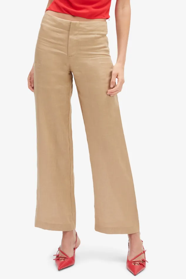 Bardot Pants Women Balia Hipster Linen Pant In Latte Latte Bardot Pants Women Balia Hipster Linen Pant In Latte Latte