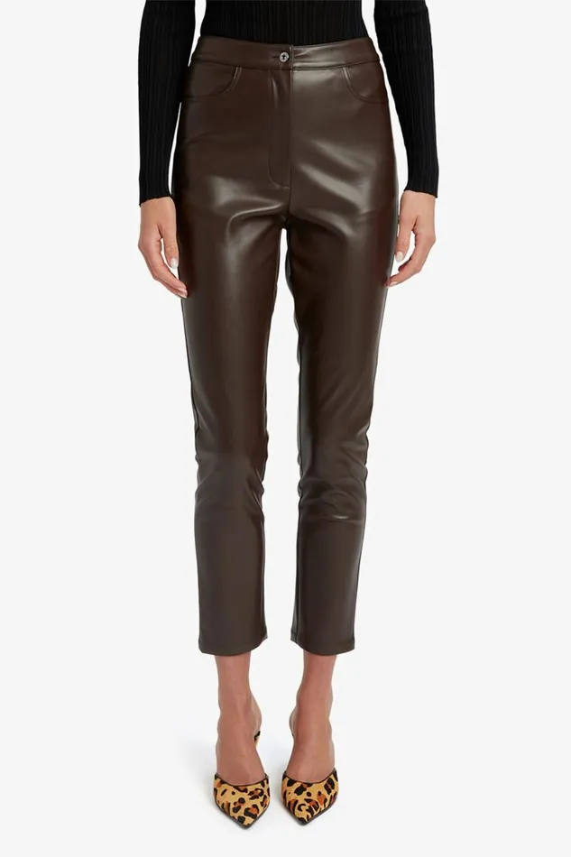 Bardot Pants Women Pearson Vegan Leather Pant In Dark Chocolate Dark Chocolate Bardot Pants Women Pearson Vegan Leather Pant In Dark Chocolate Dark Chocolate