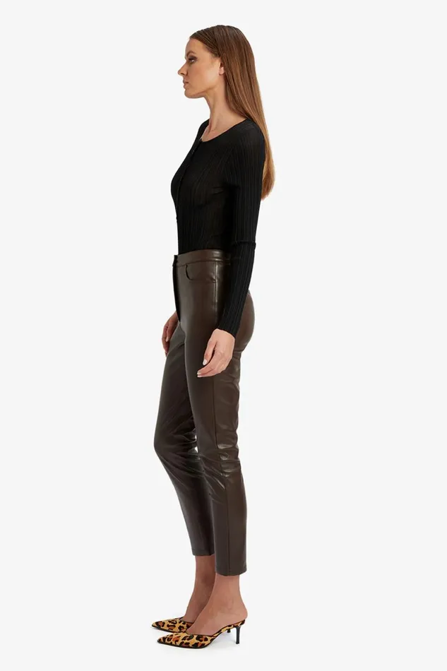 Bardot Pants Women Pearson Vegan Leather Pant In Dark Chocolate Dark Chocolate Bardot Pants Women Pearson Vegan Leather Pant In Dark Chocolate Dark Chocolate