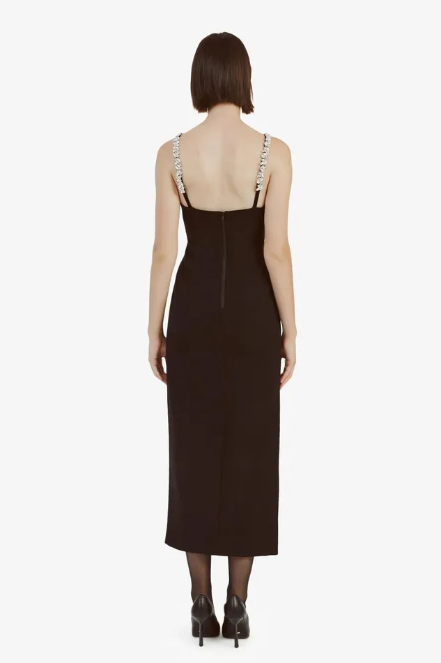 Bardot Party Dresses Women Amalia Diamante Midi Dress In Black Black Bardot Party Dresses Women Amalia Diamante Midi Dress In Black Black