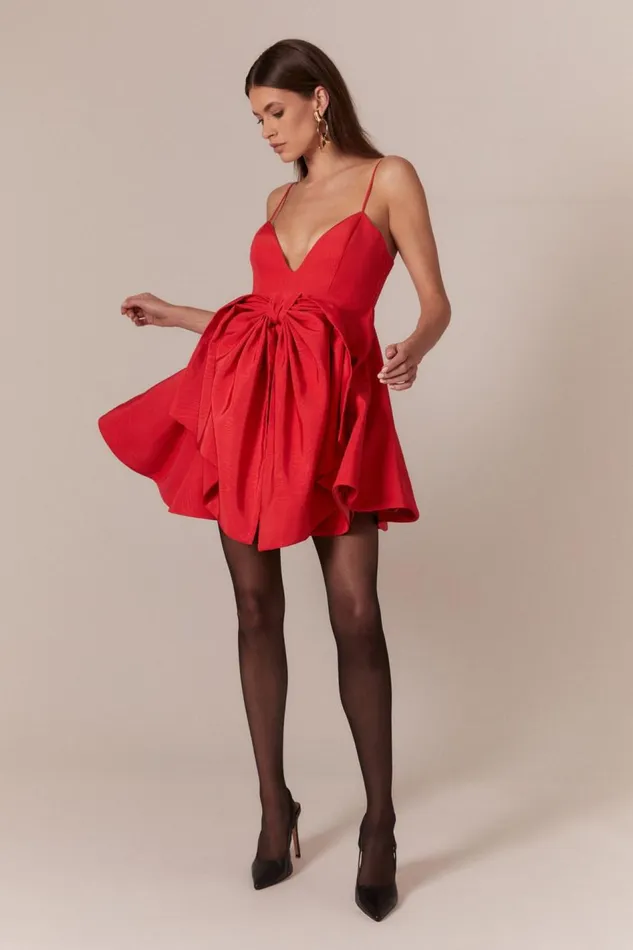 Bardot Party Dresses Women Annabelle Mini Dress In Fire Red Fire Red