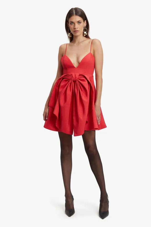 Bardot Party Dresses Women Annabelle Mini Dress In Fire Red Fire Red Bardot Party Dresses Women Annabelle Mini Dress In Fire Red Fire Red