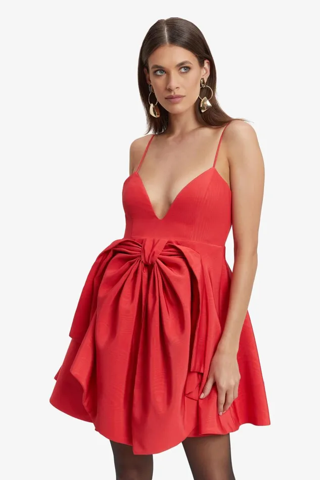 Bardot Party Dresses Women Annabelle Mini Dress In Fire Red Fire Red Bardot Party Dresses Women Annabelle Mini Dress In Fire Red Fire Red