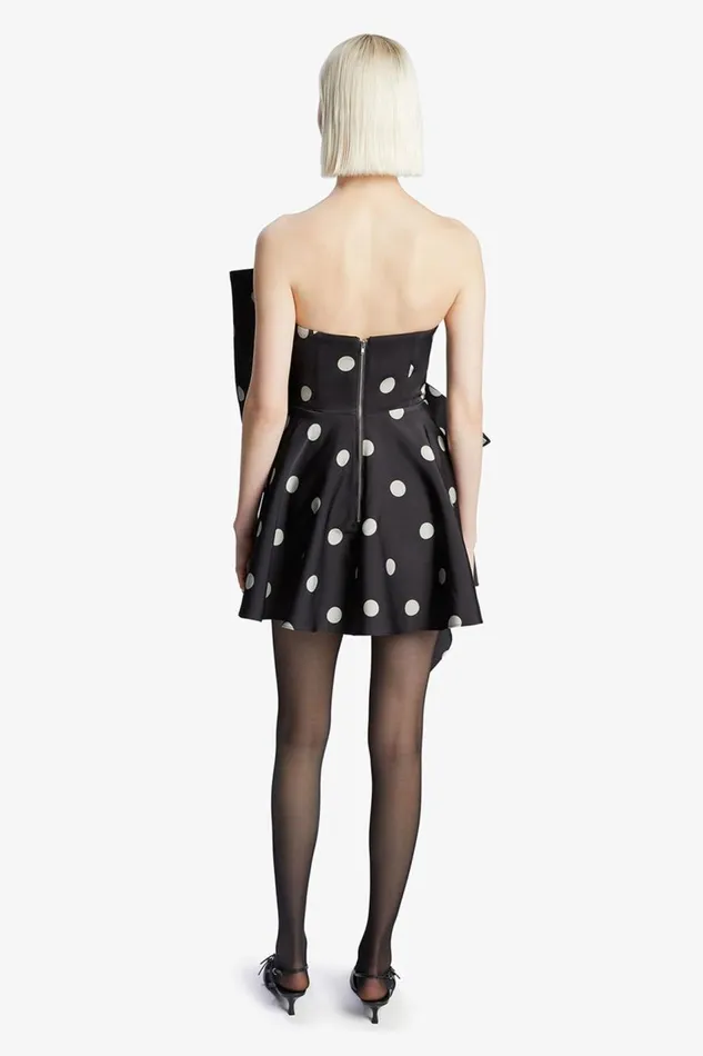 Bardot Party Dresses Women Brydie Bow Mini Dress In Black Spot Black Spot Bardot Party Dresses Women Brydie Bow Mini Dress In Black Spot Black Spot