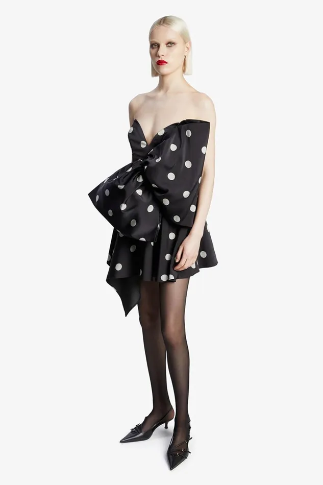 Bardot Party Dresses Women Brydie Bow Mini Dress In Black Spot Black Spot Bardot Party Dresses Women Brydie Bow Mini Dress In Black Spot Black Spot