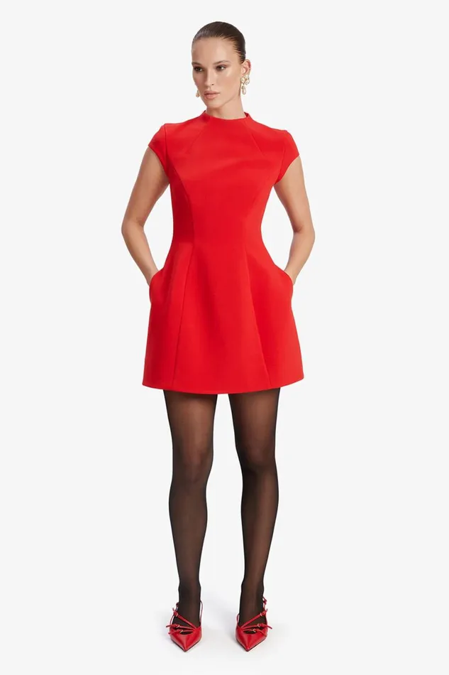 Bardot Party Dresses Women Delphi Hourglass Mini Dress In Deep Red Deep Red Bardot Party Dresses Women Delphi Hourglass Mini Dress In Deep Red Deep Red
