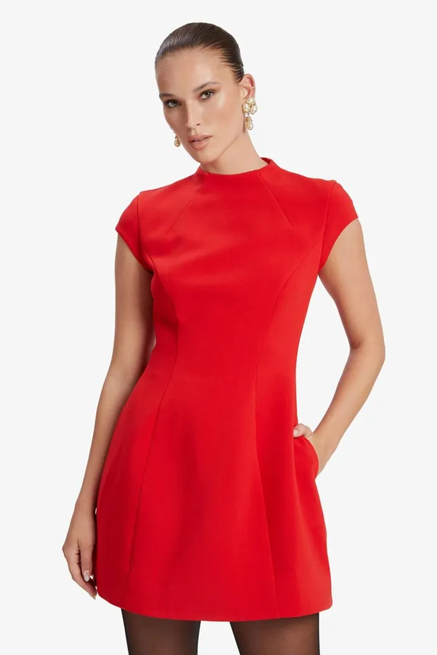 Bardot Party Dresses Women Delphi Hourglass Mini Dress In Deep Red Deep Red Bardot Party Dresses Women Delphi Hourglass Mini Dress In Deep Red Deep Red