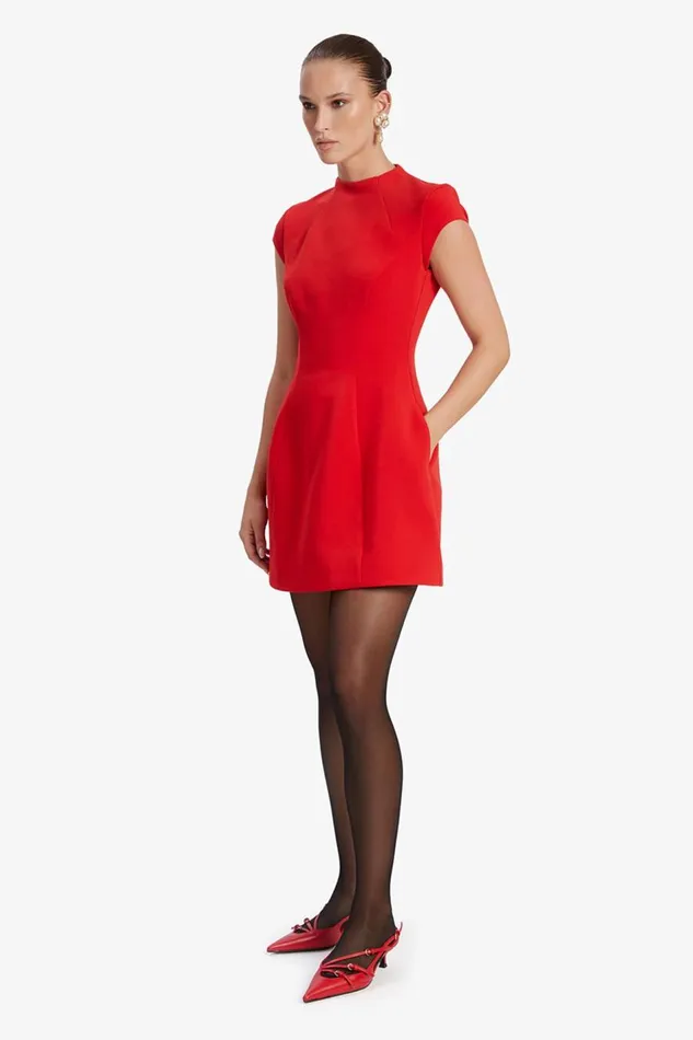 Bardot Party Dresses Women Delphi Hourglass Mini Dress In Deep Red Deep Red Bardot Party Dresses Women Delphi Hourglass Mini Dress In Deep Red Deep Red