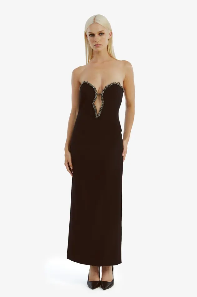 Bardot Party Dresses Women Eleni Diamante Midi Dress In Black Black Bardot Party Dresses Women Eleni Diamante Midi Dress In Black Black