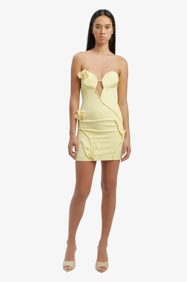 Bardot Party Dresses Women Eleni Flower Detail Mini Dress In Canary Yellow Canary Yellow Bardot Party Dresses Women Eleni Flower Detail Mini Dress In Canary Yellow Canary Yellow