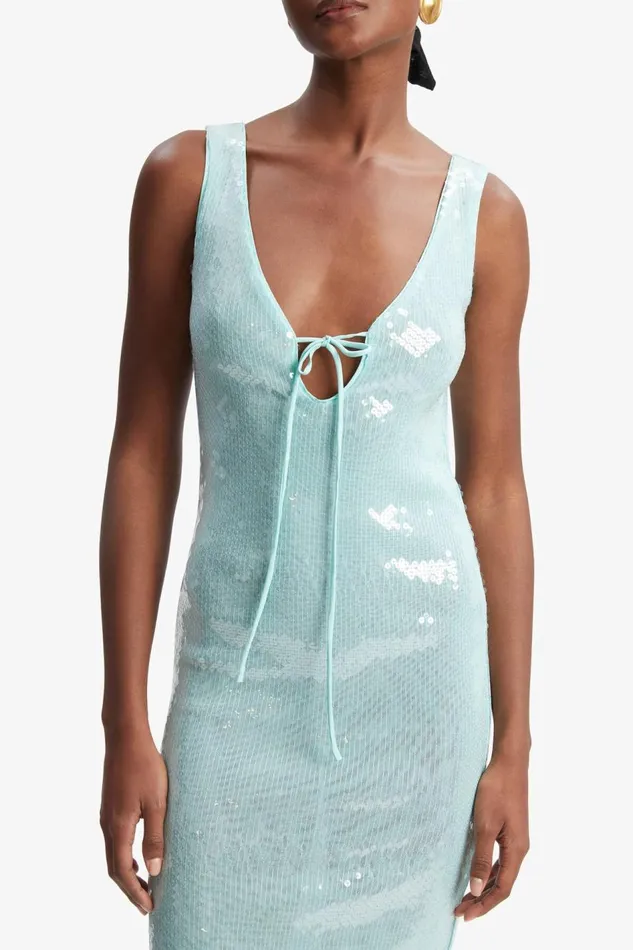 Bardot Party Dresses Women Isha Sequin Midi Dress In Aqua Aqua Bardot Party Dresses Women Isha Sequin Midi Dress In Aqua Aqua