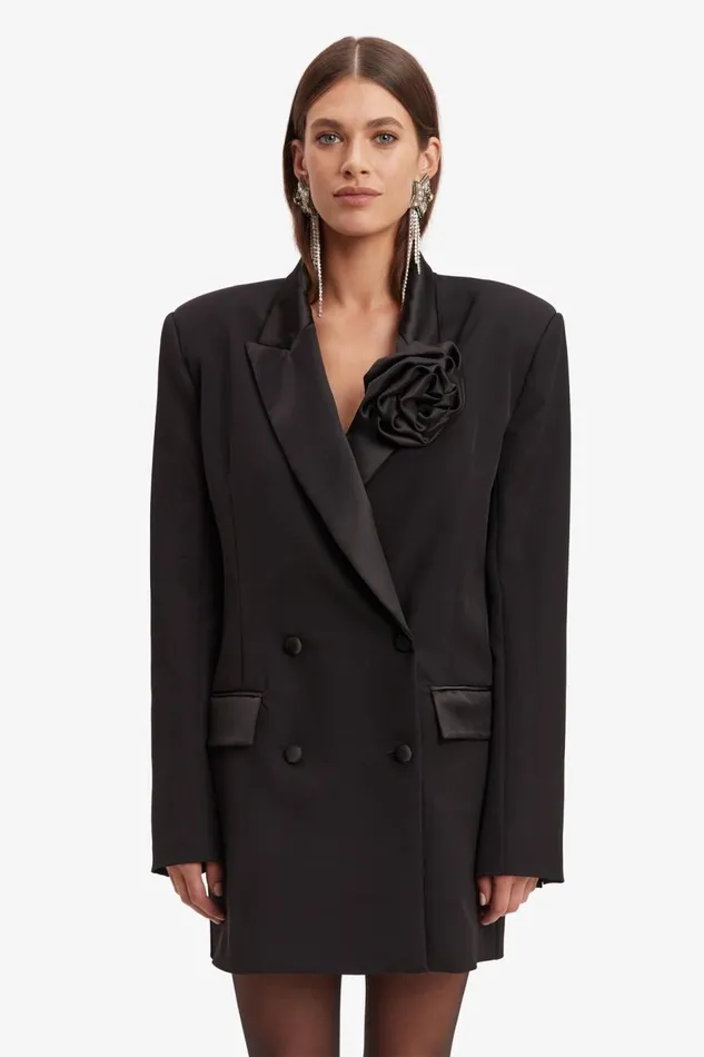 Bardot Party Dresses Women Joelle Tuxedo Dress In Black Black Bardot Party Dresses Women Joelle Tuxedo Dress In Black Black