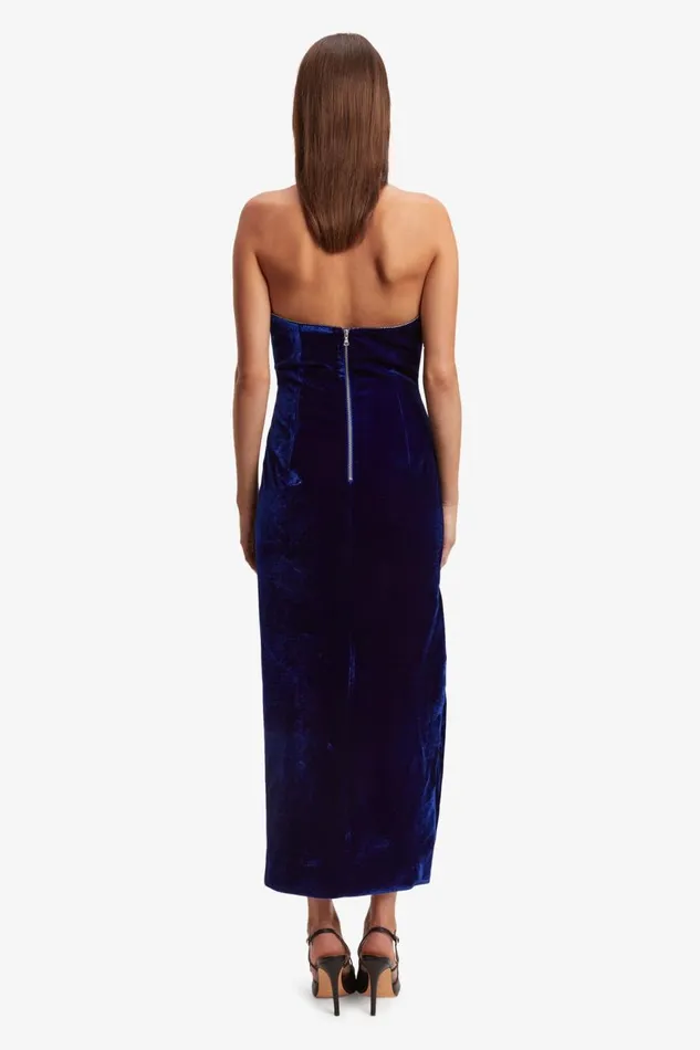 Bardot Party Dresses Women Lilah Velour Midi Dress In Vibrant Blue Vibrant Blue Bardot Party Dresses Women Lilah Velour Midi Dress In Vibrant Blue Vibrant Blue
