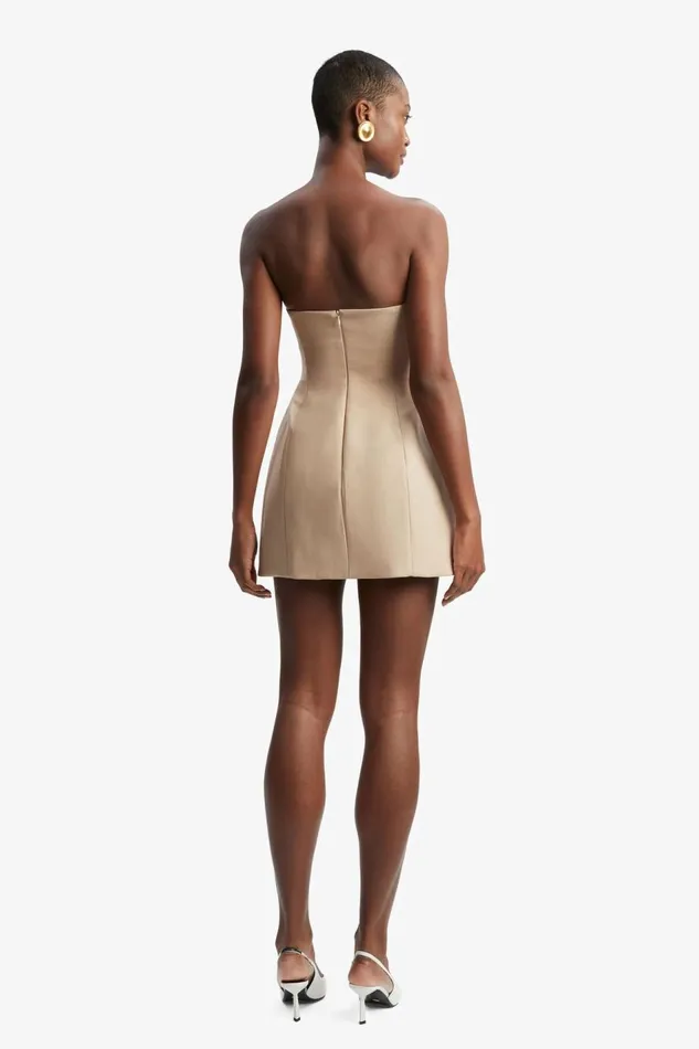 Bardot Party Dresses Women Madeline Hour Glass Mini Dress In Tan Tan Bardot Party Dresses Women Madeline Hour Glass Mini Dress In Tan Tan