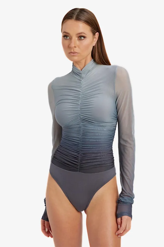 Bardot Party Tops Women Charis Mesh Bodysuit In Grey Ombre Grey Ombre Bardot Party Tops Women Charis Mesh Bodysuit In Grey Ombre Grey Ombre