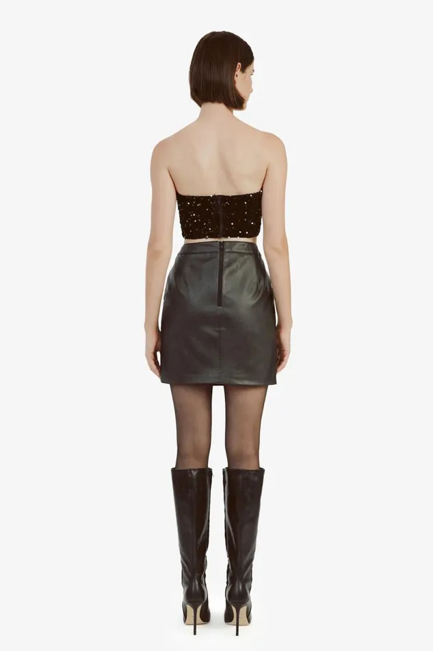 Bardot Party Tops Women Eleni Velvet Sequin Bustier In Black Sqn Black Sqn Bardot Party Tops Women Eleni Velvet Sequin Bustier In Black Sqn Black Sqn