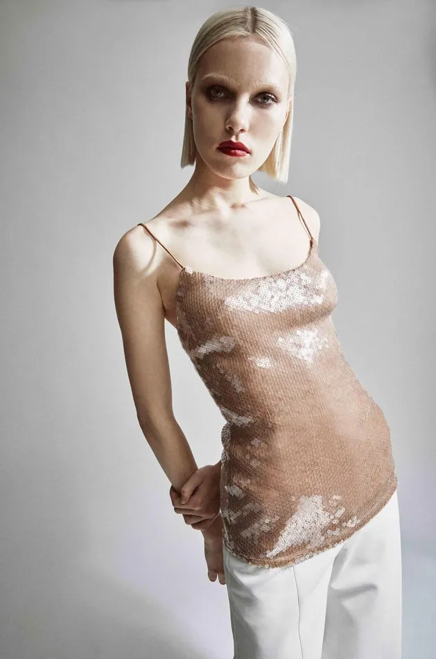 Bardot Party Tops Women Ramira Sequin Cami In Nude Nude