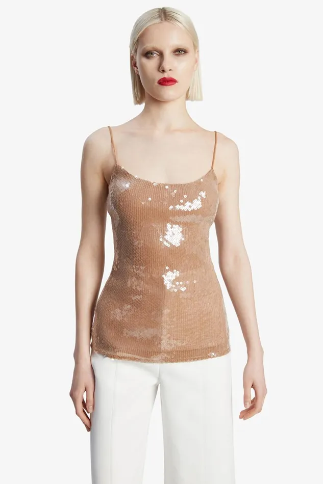 Bardot Party Tops Women Ramira Sequin Cami In Nude Nude Bardot Party Tops Women Ramira Sequin Cami In Nude Nude