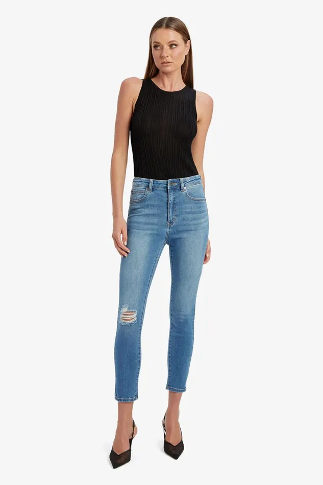 Bardot Skinny Jean Women Khloe Hi Crop Jeans In Dark Denim Dark Denim Bardot Skinny Jean Women Khloe Hi Crop Jeans In Dark Denim Dark Denim