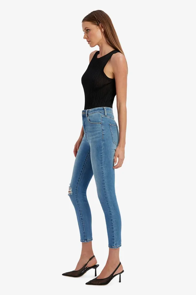 Bardot Skinny Jean Women Khloe Hi Crop Jeans In Dark Denim Dark Denim Bardot Skinny Jean Women Khloe Hi Crop Jeans In Dark Denim Dark Denim