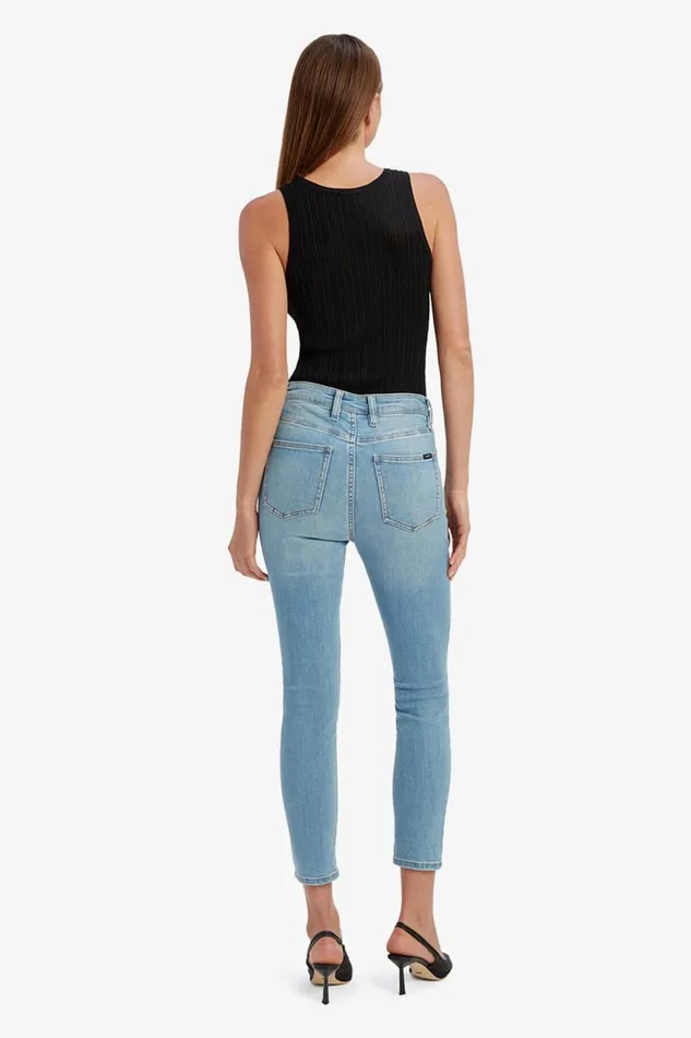 Bardot Skinny Jean Women Khloe Hi Crop Rip Jeans In Light Denim Light Denim Bardot Skinny Jean Women Khloe Hi Crop Rip Jeans In Light Denim Light Denim