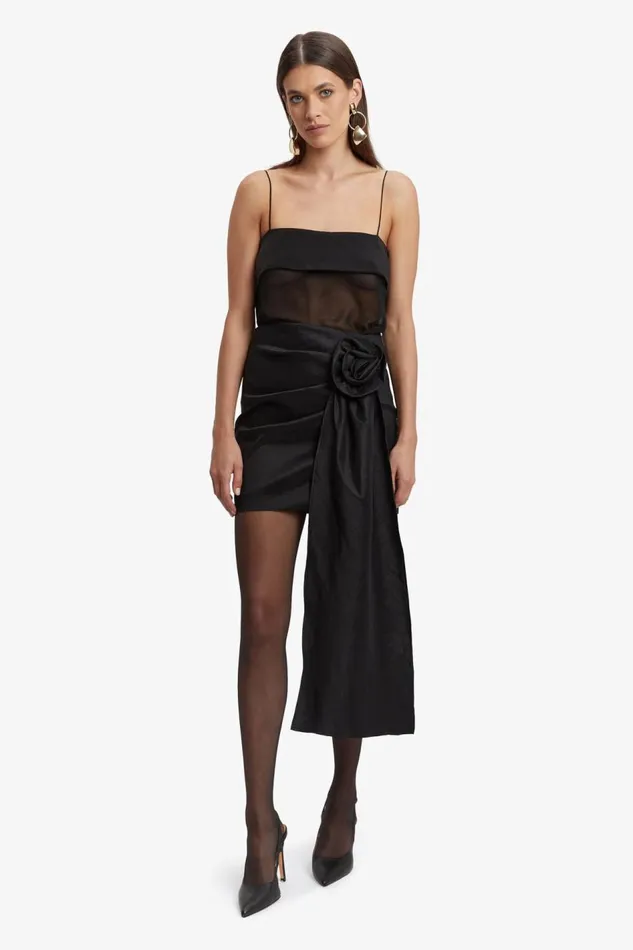 Bardot Skirts Women Carsen Flower Skirt In Black Black Bardot Skirts Women Carsen Flower Skirt In Black Black